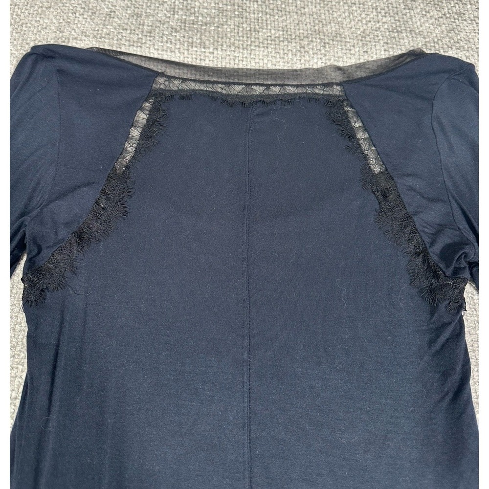 Intimately Free People Top‎ Womens Small Black Blue Modal Lace Whimsigoth Grunge - Picture 12 of 13